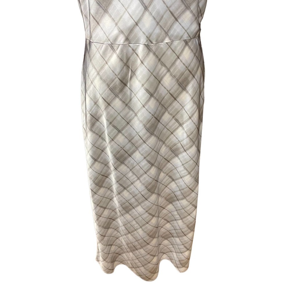 Vince Hazy Plaid Cowl Neck Slip Dress in Powder Blue Gray Size 8 - Picture 4 of 13